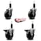 Service Caster 4'' Phenolic Wheel Swivel 1-1/8'' Expanding Stem Caster Set 2 Brakes, 4PK SCC-EX20S414-PHR-2-PLB-2-118 - alternate 4